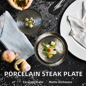 Wholesale Eco-Friendly Porcelain Ceramic Steak Plate Matte Crockery Stoneware Dinner Dish <b>Sets</b> <b>for</b> Restaurants Restaurant - Product Image 4