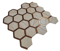 Carreaux de mosaïque modernes en forme d'hexagone 4mm 5mm en verre marbre bois pour extérieur et intérieur pour cuisine salle de bain piscine décor motif carré