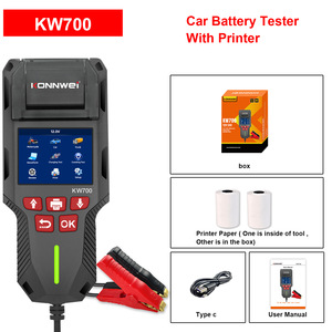 Battery Analyzer 12V LCD Display Car Diagnostic Tool <b>with</b> Clamps and <b>Printer</b> Function - Product Image 2