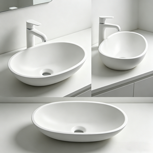 Nuevo Diseño Moderno de Lavabo de Piedra Sinterizada con Pedestal para Wudu, para Mezquita, Hotel, Baño, con Grifo Incluido - Product Image 2