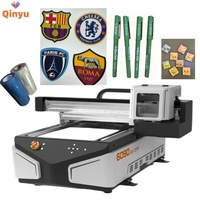 Imprimante UV à plat Qinyu Inkjet 6090 pour bouteilles, acrylique, hybride, simple passage, LED, pour coques de téléphone, cylindres, 9060