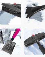 Pelle à neige portable 3 en 1 pour voiture avec grattoir à glace et brosse à neige - Pelle à neige légère pour allée, camping, cour