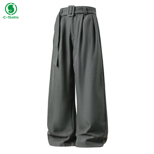<span class=keywords><strong>Pantalon</strong></span> <span class=keywords><strong>Chino</strong></span> Homme Automne <span class=keywords><strong>Pantalon</strong></span> Plissé Jambe Droite 3D Drapé Coupe Conique Old Money Esthétique Ceinture Amovible <span class=keywords><strong>Pantalon</strong></span> Décontracté - Product Image 3