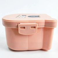 Boîte à bento mignonne en forme d'ours à 3 compartiments avec cuillère et fourchette assorties, récipient à lunch anti-fuite pour enfants et adultes