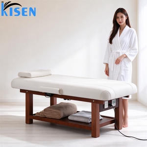 Cama de Tratamiento Eléctrica Profesional Kisen con Respaldo y Reposapiés Ajustables en Altura para Salón de Belleza, Spa, Clínica Médica - Product Image 2
