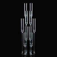 Chandeliers à 8 bras en verre LED de haute qualité, style vintage, pour centres de table de mariage, décoration intérieure, bougeoirs de sol