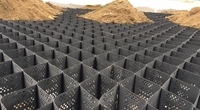 Оптовая продажа экологичных геосеток из HDPE для стабилизации гравия с гладкой поверхностью для наружных подпорных стен