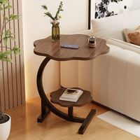 Nouvelle arrivée, table d'appoint en forme de fleur, 40 cm, table d'appoint en forme de C, table basse à 2 niveaux, bord arrondi, petit appartement, salon