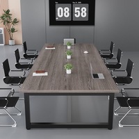 Table de conférence exécutive moderne et simple pour salle de réunion, studio de podcast, salle de formation, panneau MDF, poste de travail de bureau