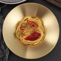 Assiette à dîner en acier inoxydable de style coréen, fond plat et rond, acier inoxydable 304, pour salade, pour restaurant, usage commercial, directement de l'usine
