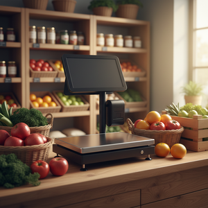 Balance de pesée 15,6 pouces pour légumes et fruits, balance de caisse AI 15kg/5g avec écran tactile, système PC de point de vente - Product Image 2