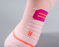 Chaussettes de sport fonctionnelles à blocs de couleur pour hommes et femmes - Chaussettes de course/basket-ball respirantes avec soutien de la voûte plantaire