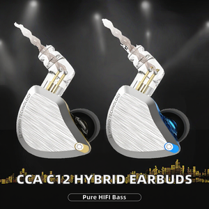 หูฟังอินเอียร์ <span class=keywords><strong>CCA</strong></span> <span class=keywords><strong>C12</strong></span> 5BA+1DD 12 ยูนิต ไดรเวอร์ไฮบริดแบบไดนามิก เสียงเบสหนักแน่น ระดับไฮไฟ สายพลาสติก 3.5 มม. KZ ZS10 ZSN PRO C10 - Product Image 2