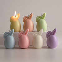 Vela de aromaterapia de cera de soja con forma de conejo grande hecha a mano, creativa Generación de pelo de huevo de Pascua para decoración navideña o regalo