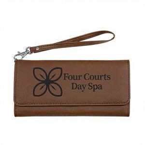 Cadeau pour la fête des mères, portefeuille en cuir long à fermeture ouverte pour homme avec gravure laser personnalisée et doublure en polyester - Product Image 4