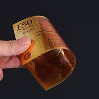 Venta Especial 2026: Juego de 4 Billetes de Libra Esterlina Británica con Baño de Oro de 24K para Colección