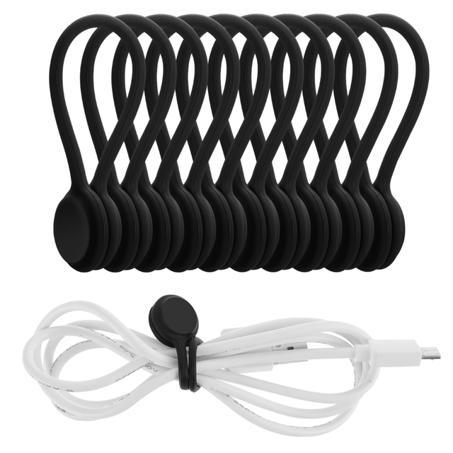 Creative Flexible Foldable Silicone Magnetic Cable Ties Reusable USB Cord Organizer Fridge Magnet Multi-Purpose Wire Management