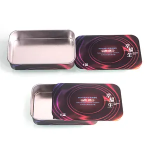 Custom Rectangle Tin Plate Container Can Metal Tin Case Box Push Lid Tin Box