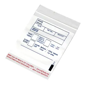 YURUI LDPE Resealable 약 Zip 자물쇠 작은 얇은 두꺼운 주문 인쇄 알약 지플락 약학 테이블 부대