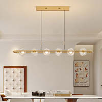 Nordische Moderne LED-Pendelleuchte Handgefertigte Glaskugel Hängelampe für Küche Wohnzimmer Esszimmer Kreatives Design