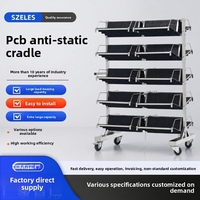 Carrito de Cesta Colgante Antiestático de Acero Inoxidable SZELES, Carro de Colocación de PCB, Estación de Trabajo de Doble Cara para Materiales SMT