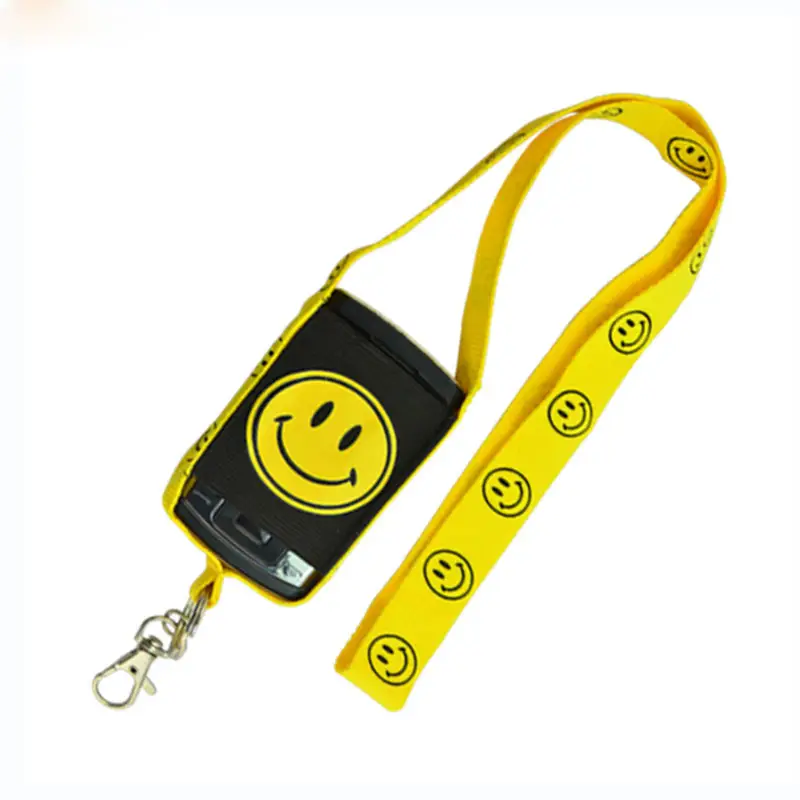 New Product Webbing Thin Lanyard Necklace With 2.5Cm Width Girl Cell Phone Case Lanyards With Logo Custom Embroidery