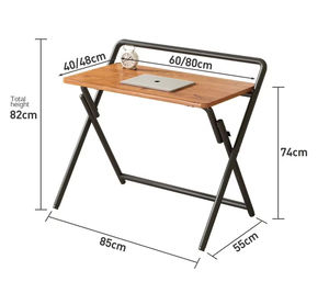 <span class=keywords><strong>Petite</strong></span> table de bureau à domicile, bureau d'ordinateur pliable portable avec étagère, meubles gain de place pour ordinateur portable, étude - Product Image 1