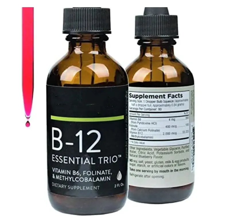 Vitamina b12 gotas sublinguais metylcobalamina (b12 vitaminas) vitamina b essenial trio-b líquido complexo | 80 servidos