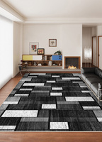 Tapis de prière musulman confortable et épais, antidérapant, imprimé blanc et noir, pour la décoration de la maison, salon