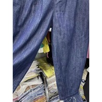 Nouveau Printemps 2026 Vente en gros Jeans femme bleu marine à jambe large, taille haute, taille élastique, coupe ballon courte, grande taille, décontracté