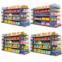 Étagères d'affichage de marchandises réglables sans boulon à 5 niveaux présentoir de gondole étagères d'épicerie métalliques
