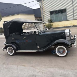 Voiture électrique classique vintage noire avec toit, look unique, longue autonomie de la batterie, idéale pour les visites d'hôtels, les excursions et les loisirs. - Product Image 4