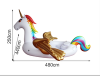 Grande licorne flottante en PVC pour l'eau, 6 personnes, cheval volant arc-en-ciel, jouet de fête, prix bon marché,