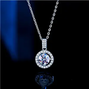 नई फैशन वेलेंटाइन दिवस उपहार Moissanite S925 स्टर्लिंग चांदी का हार लटकन हंसली श्रृंखला कैरेट moissanite हार गहना