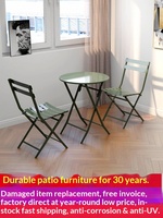 Meubles d'extérieur, table à manger pliable en métal avec structure en fer, design minimaliste moderne pour une utilisation en extérieur/intérieur, balcon et bureau