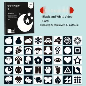 Kartu Pelacak Warna Pendidikan Dini Lala untuk Bayi Baru Lahir Stimulasi Visual Kartu Latihan Hitam Putih Terbuat dari Kertas - Product Image 3