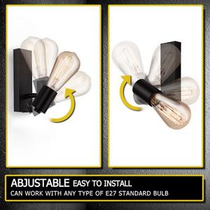 2024 rétro applique murale industrielle ferme <span class=keywords><strong>luminaire</strong></span> <span class=keywords><strong>suspendu</strong></span> Edison éclairage E27 applique murale rotative pour salon - Product Image 4