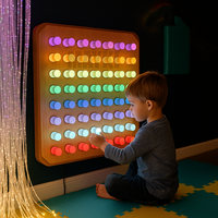 Jeu interactif pour enfants Lumière vive LED Sensory Peg Board Panneau d'éclairage sensoriel mural en acrylique avec 64 chevilles