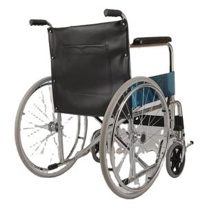 Fauteuil roulant manuel robuste en acier, capacité 150 kg, avec accoudoirs rabattables pour personnes handicapées - Product Image 2