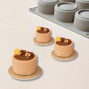 Tangba 12 pièces Art <span class=keywords><strong>déco</strong></span> cylindrique Silicone Mousse moule résistant chauffé outil de cuisson pour Cupcakes bricolage maître - Product Image 1