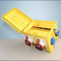 Boîtier de distribution mobile étanche 12/24/36 voies, vide, IP68, pour alimentation industrielle, câble personnalisé, adapté à l'industrie de la construction