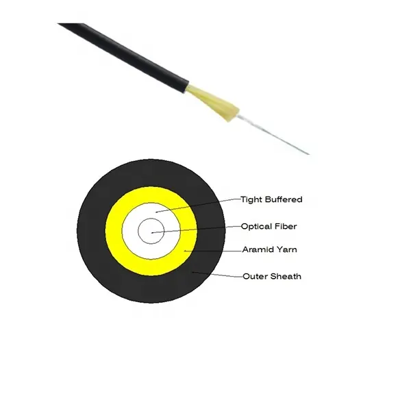 Optical Fibre Cable Outdoor Round Type Outdoor Armored Fiber Drop Optical Drop Cable 1 2 Core G652D GYXFTY Single Mode Cable