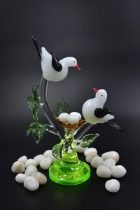 Dôme en verre soufflé à la main, thème oiseaux en vol, décoration intérieure, Rajasthan, mini-monde en verre, Noël, Nouvel An chinois, Rentrée scolaire - Product Image 4