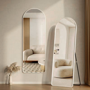 Specchio da terra a figura intera con cornice in metallo ad arco, grande, di alta qualità, infrangibile, per decorazione domestica - Product Image 2