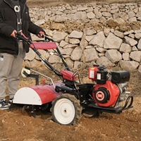 Micro-cultivateur diesel 6HP de qualité supérieure, machine agricole multifonctionnelle pour le labour rotatif et le creusement de fossés, accessoires pour semoirs de rizières