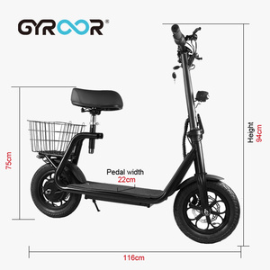 Gyroor Vélo électrique Tricycle C1 12 ''Fer 350w 36v Vélo électrique pliable Vélo électrique de ville - Product Image 6