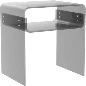 Moderno e minimalista in acrilico nero trasparente tavolo 2 piano comodino acrilico armadietto di stoccaggio per soggiorno camera da letto decorazione