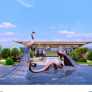 Sculpture d'art en métal décorative personnalisée en acier inoxydable Art Déco ANW2314 304 pour des projets d'affichage emblématiques - Product Image 2