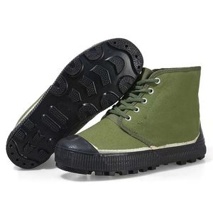 Zapatos de Trabajo de Caña Alta para Hombre, Color Verde Oliva, Suela de Goma Antideslizante, Transpirables, Botas de Seguridad para la Construcción, Tacón Bajo, para Uso Laboral en Exteriores - Product Image 1