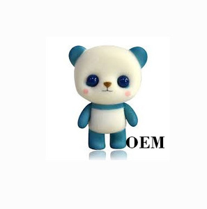 Figura de Panda Personalizada, Estatua de Oso de Terciopelo Suave, Juguete de Animal Adorable para Niños, Regalo Azul y Blanco con Logotipo Personalizado - Product Image 1